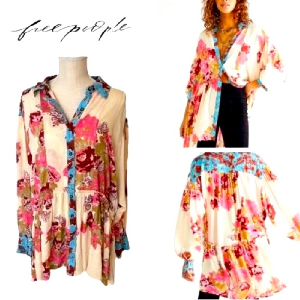 Free People Bunch a Brunch Tunic Shirt.